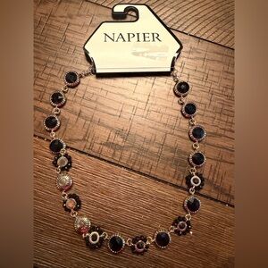 Napier Black and Gold Circle Necklace